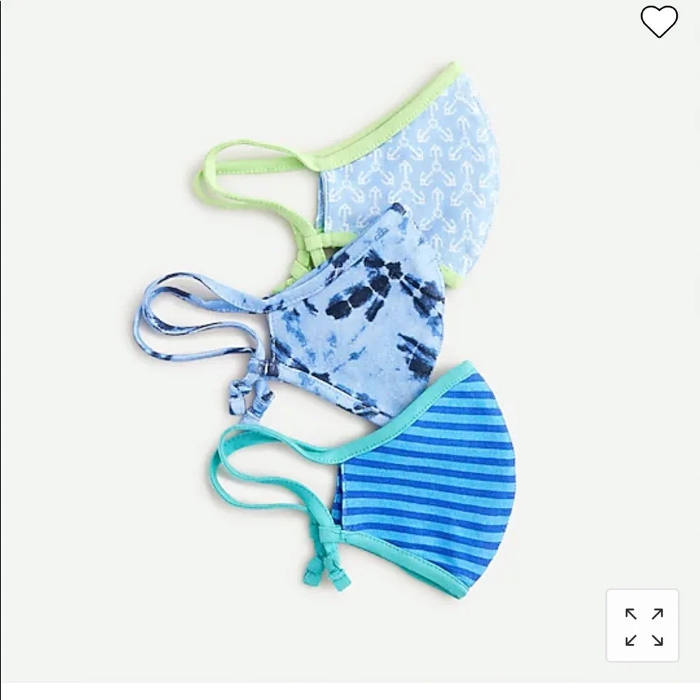 J Crew Kids' pack-of-three nonmedical knit face masks